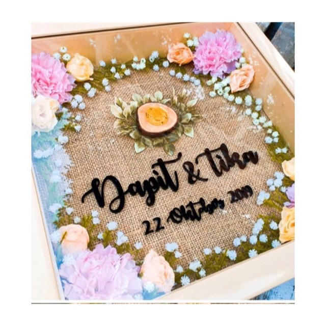 custom nama akrilik hitam untuk mahar pernikahan. akriliknya saja