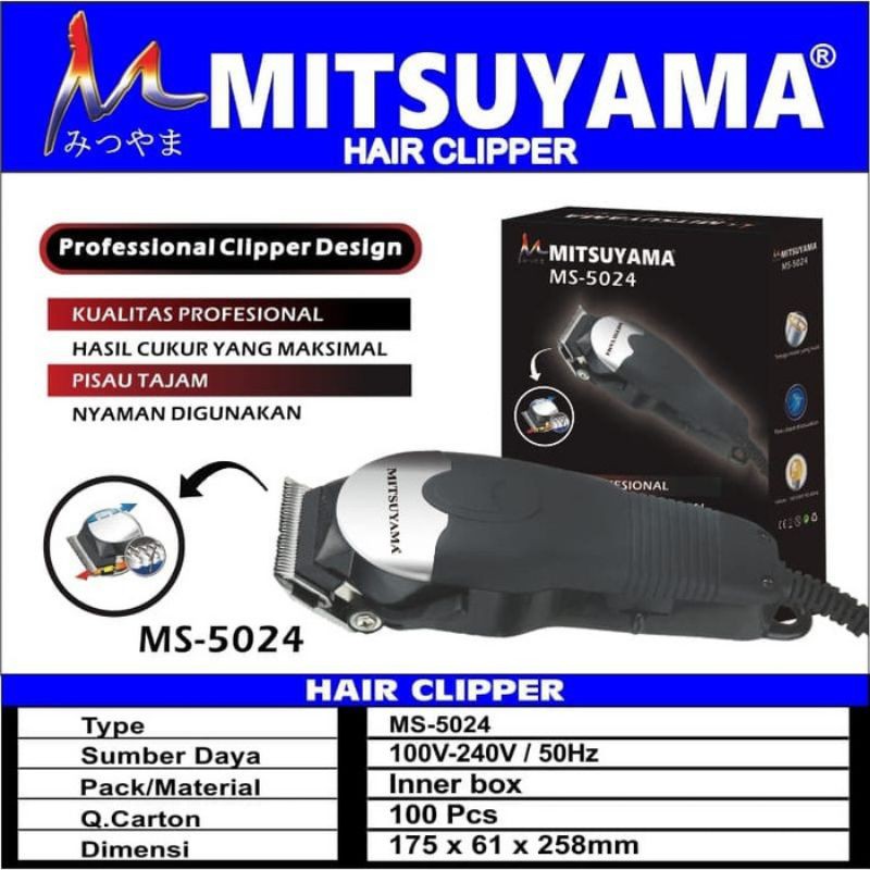 Alat Cukur Mitsuyama Alat Potong Rambut Ms 5024 HAIR CLIPPER CUTTER
