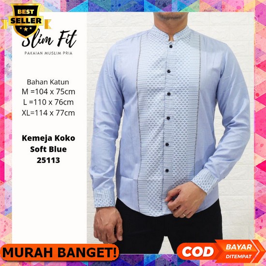 Koko Kurta Agera Lengan Panjang Kombinasi Motif Kotak Baju Koko Dewasa Model Terbaru Baju Koko Panjang Modern Pria Dewasa 2022 Kemeja Koko Baju Muslim Slimfit Pria 25113