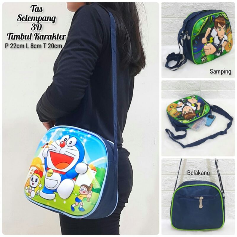 TAS SLEMPANG ANAK / TAS SELEMPANG KARAKTER  TAS TIMBUL 3D  TAS SLINGBAG ANAK