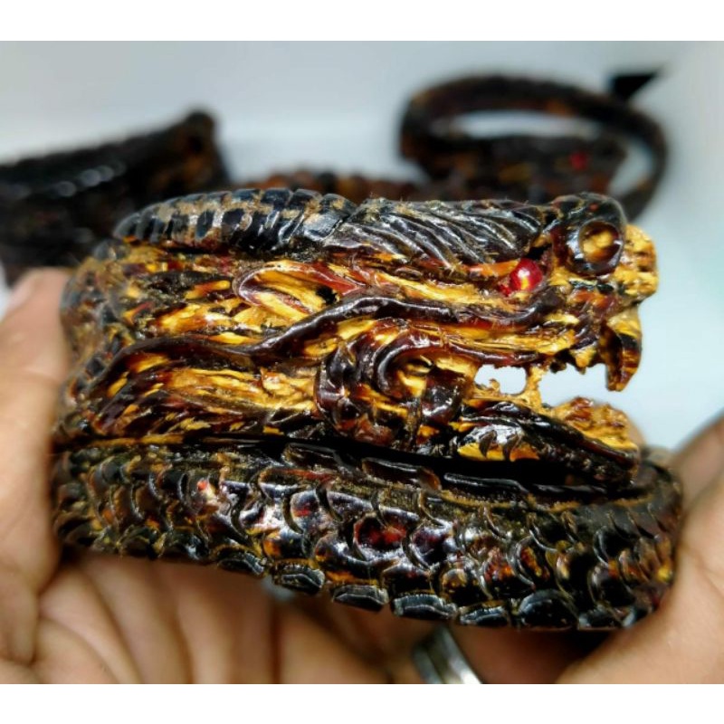Gelang AKAR BAHAR MERAH UKIR NAGA
