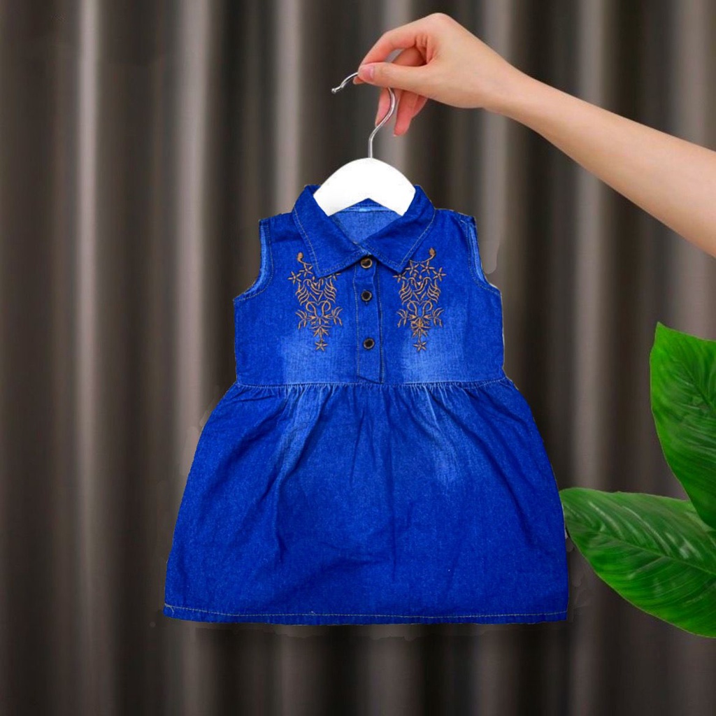 DRESS DENIM BAYI ANAK PEREMPUAN USIA 6 BULAN-5 TAHUN TERBARU TERLARIS BEST QUALITY/ DRESS DENIM BAYI ANAK CEWEK TRENDY/ DRESS POPULER ANAK PEREMPUAN