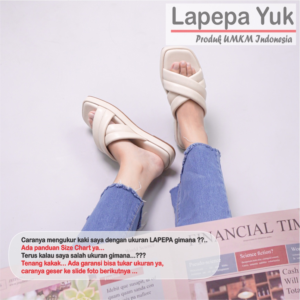 LAPEPA YUK - Sandal Wanita Teplek BELLA ALL COLOR Sendal Cewek Platform Wedges Kondangan Hak Tinggi  2cm Model Silang 2 Size 36 37 38 39 40 Lucu Jalan Casual Santai Rumah Slop Warna Hitam Selop Premium Original Kekinian Terbaru Shoes Mall Official Store