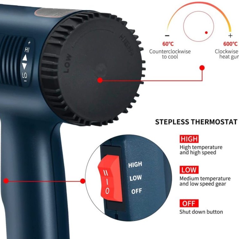 Heat Gun Electric Hot Gun Air  220V 2000W  Welding Torch 2000W - 886C