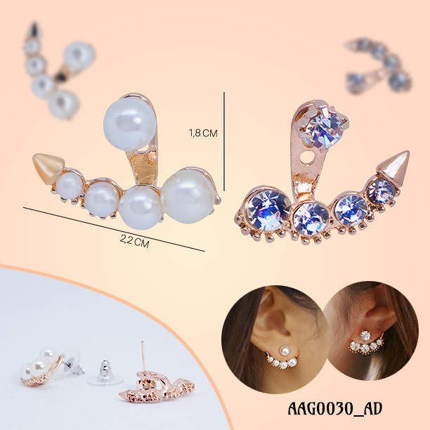 Anting Korea tusuk unik model beda kiri kanan (AAG0030) by Me Time