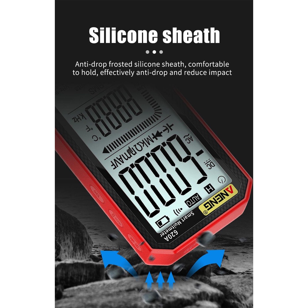 Solighter Digital Smart Multimeter ANENG 620A 6000hitan True RMS Pengukur Kapasitansi Listrik Layar Penuh