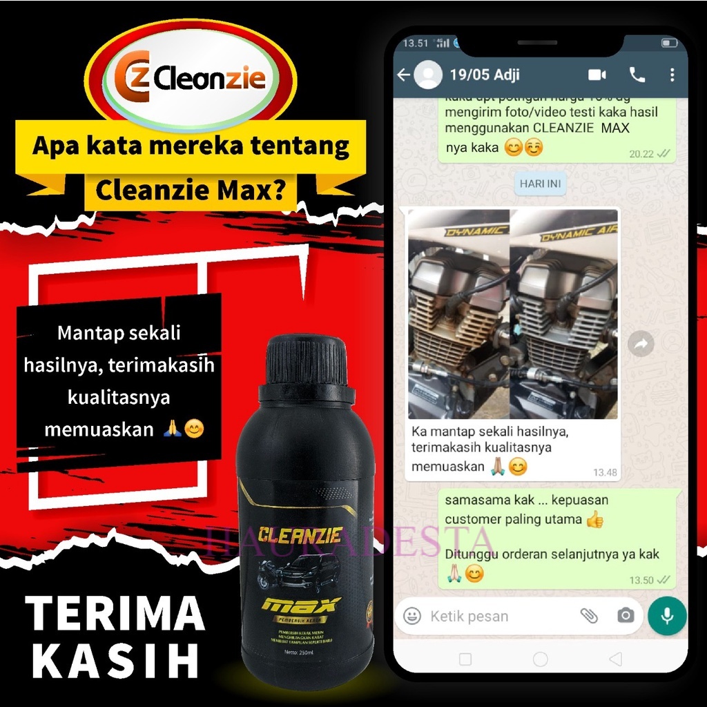 [COD] Cairan Pembersih Penghilang Karat Besi Mesin Motor Stainless Steel Cleanzie Max ORI