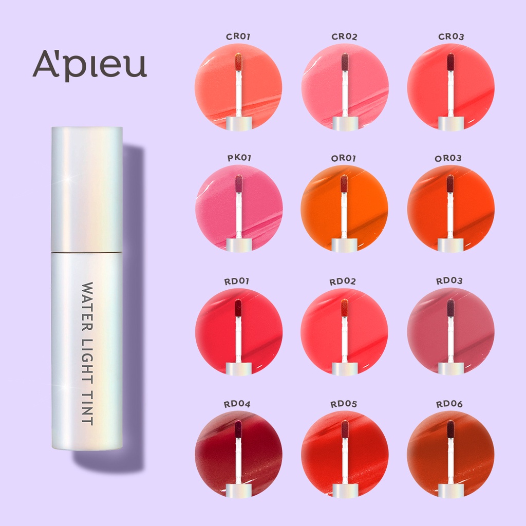 ⭐BAGUS⭐ APIEU Water Light Tint 4gr | Liptint Korea |  Lip Tint BPOM