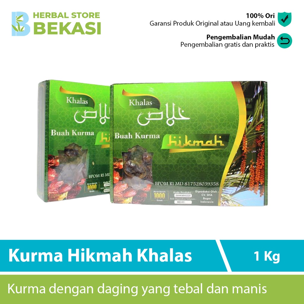 

KURMA KHALAS HIKMAH 1 KG / KURMA KUALITAS TINGGI BEBAS BAHAN PENGAWET