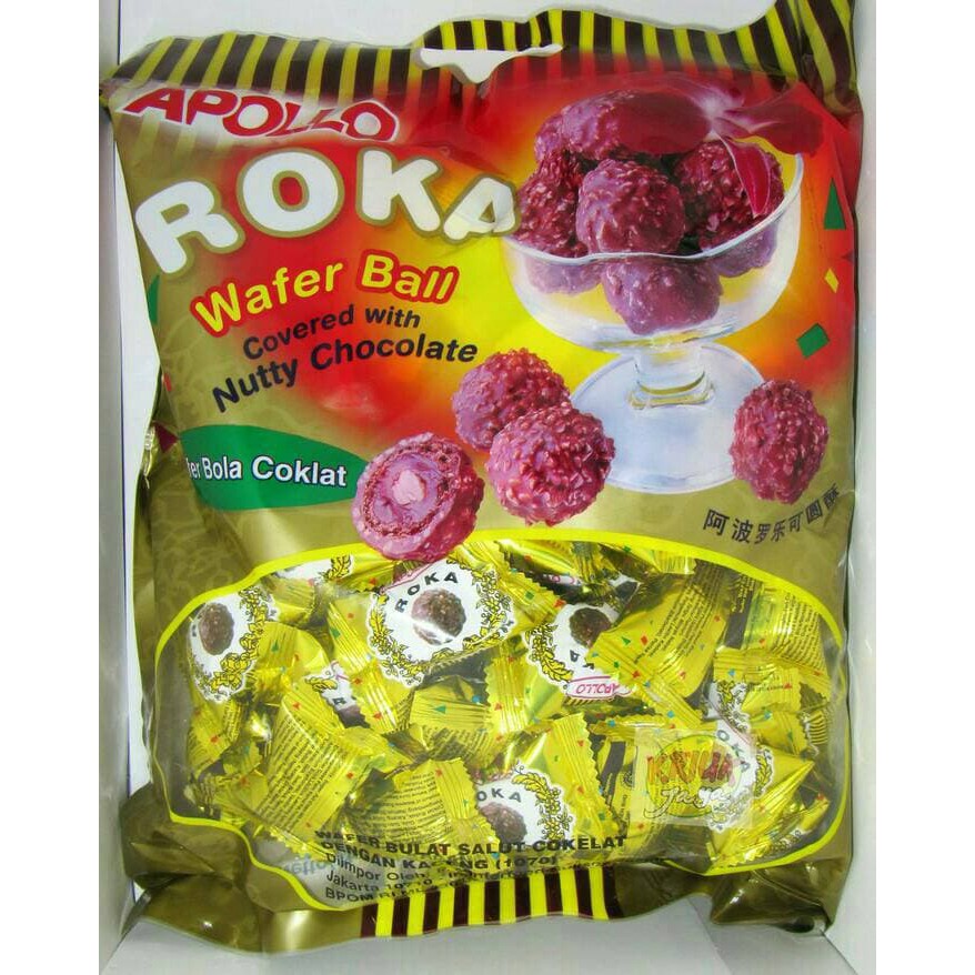 

Roka Apollo Wafer Bola Coklat isi 80 pcs