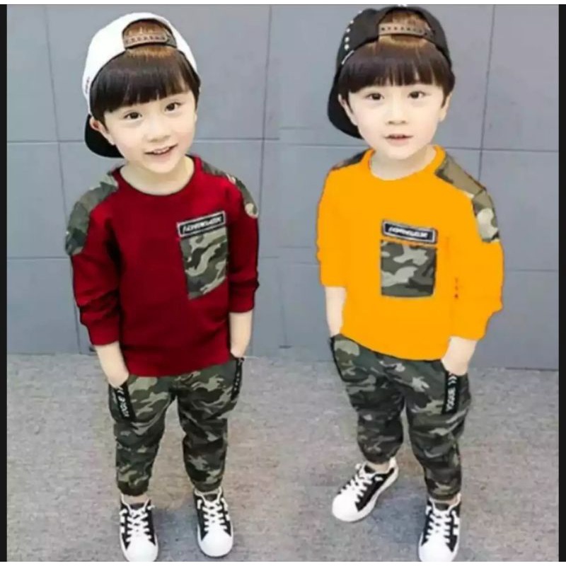 PAKAIAN ANAK/BAJU ANAK/SETELAN ARMY KIDS 1 - 5 TAHUN