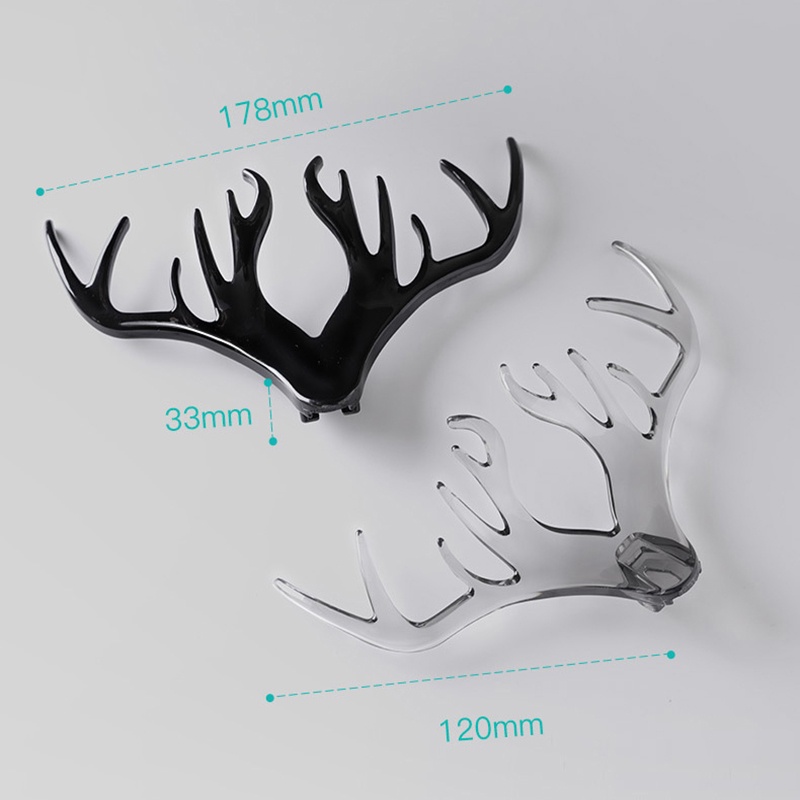 Creative Deer Head Wall Hanging Hook/ Vintage Deer Head Antlers Self Adhesive Rack for Clothes Hat Scarf Key Ring Necklace/Nail-Free Space Saving Storage Rack /Home Office Multifunction Wall Racks