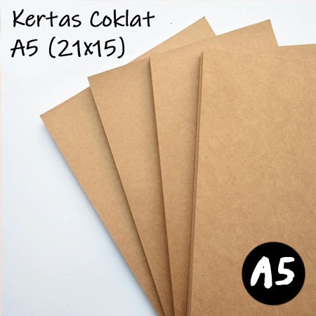 Kertas Samson Coklat A5 21x15cm 80gsm / Kertas Coklat Packing / Kertas Samson Tebal Amplop Olshop