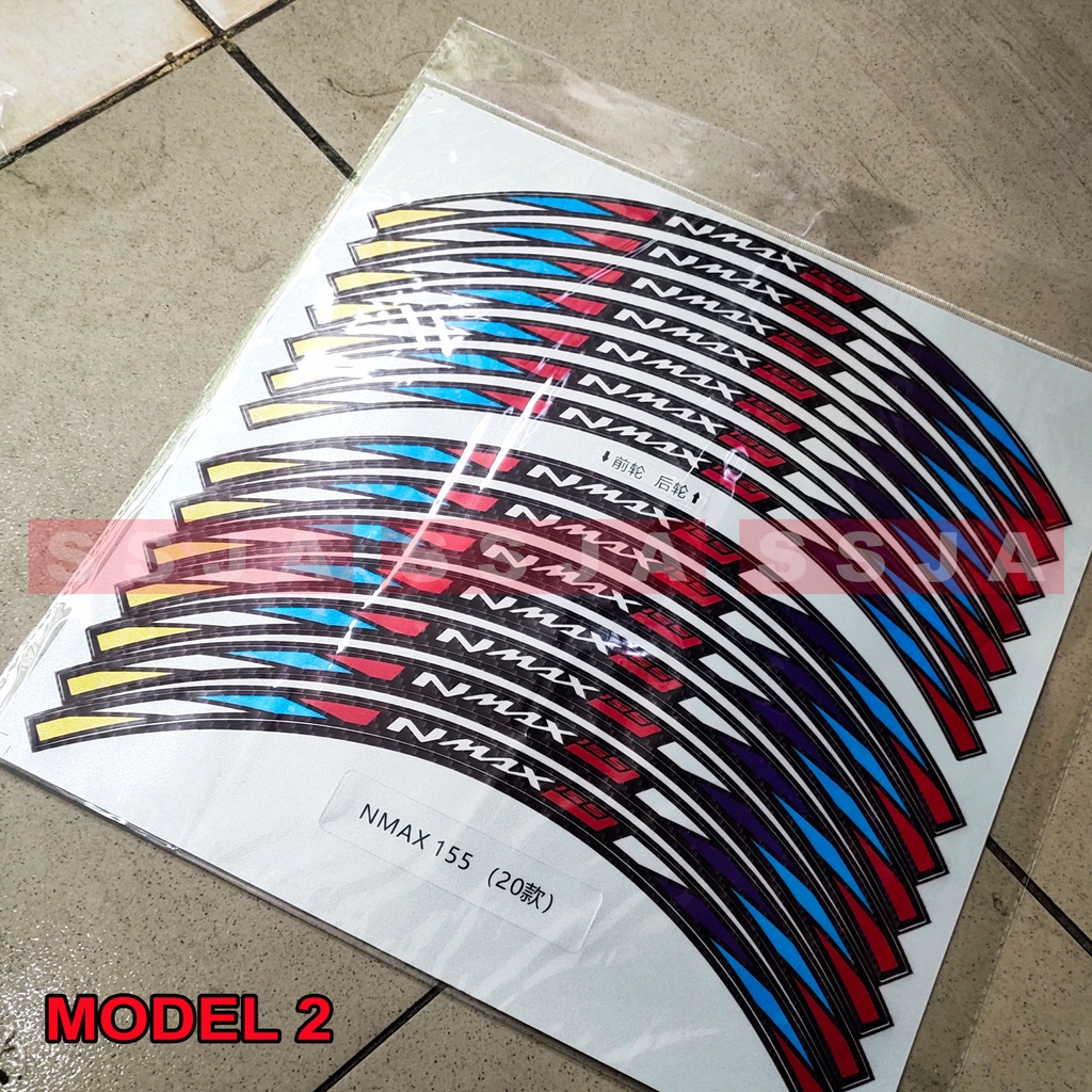 STIKER VELG YAMAHA NAMX/TEMPELAN VELG YAMAHA NMAX/LOGO VELG YAMAHA NMAX HARGA 1 SET DEPAN BELAKANG