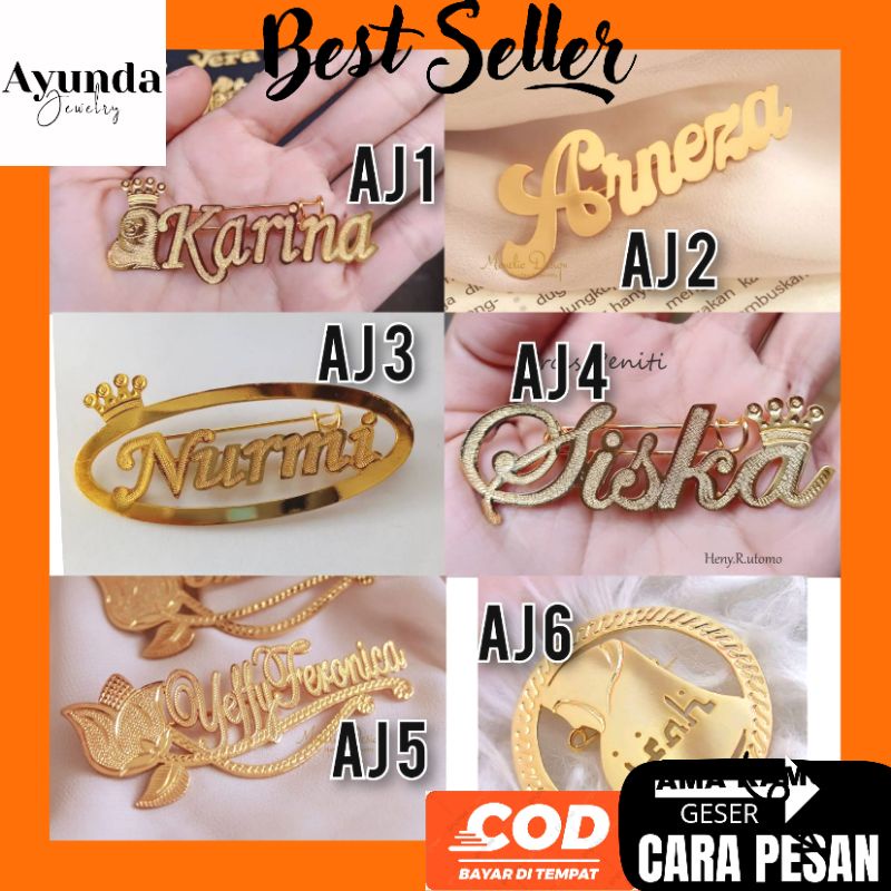 Bros Nama titanium Bros lapis emas Bros custom