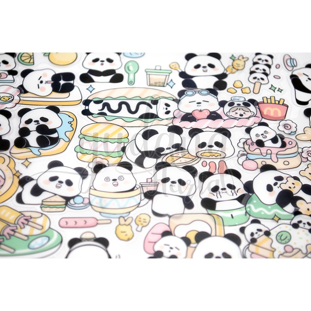 Stiker Panda And Cow Sticker Hewan Sapi Panda DIY Scrapbook GH 303800