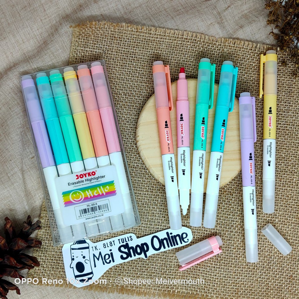 

Highlighter Erasable Joyko HL-69-6 / Penanda Berwarna Bisa diHapus