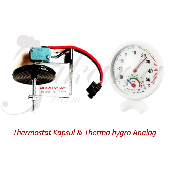 Thermostat kapsul dan thermohygro untuk mesin penetas telur