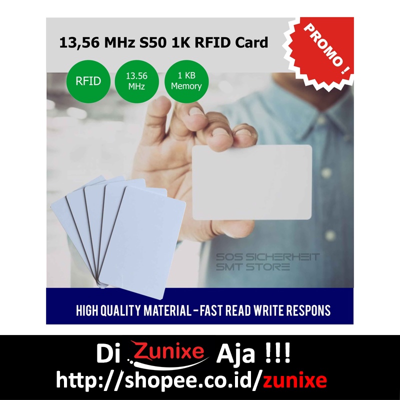 Kartu RFID Card 13.56 MHz S50 1K / 13,56 MHz Smart Card