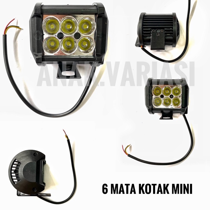 LAMPU TEMBAK LED 6 MATA KOTAK MINI/LAMPU 6 MATA KOTAK/LAMPU SOROT 6 MATA KOTAK MINI