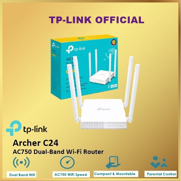 Tp-Link Archer C24 AC750 Dual-Band Wi-Fi Router TpLink Archer C 24