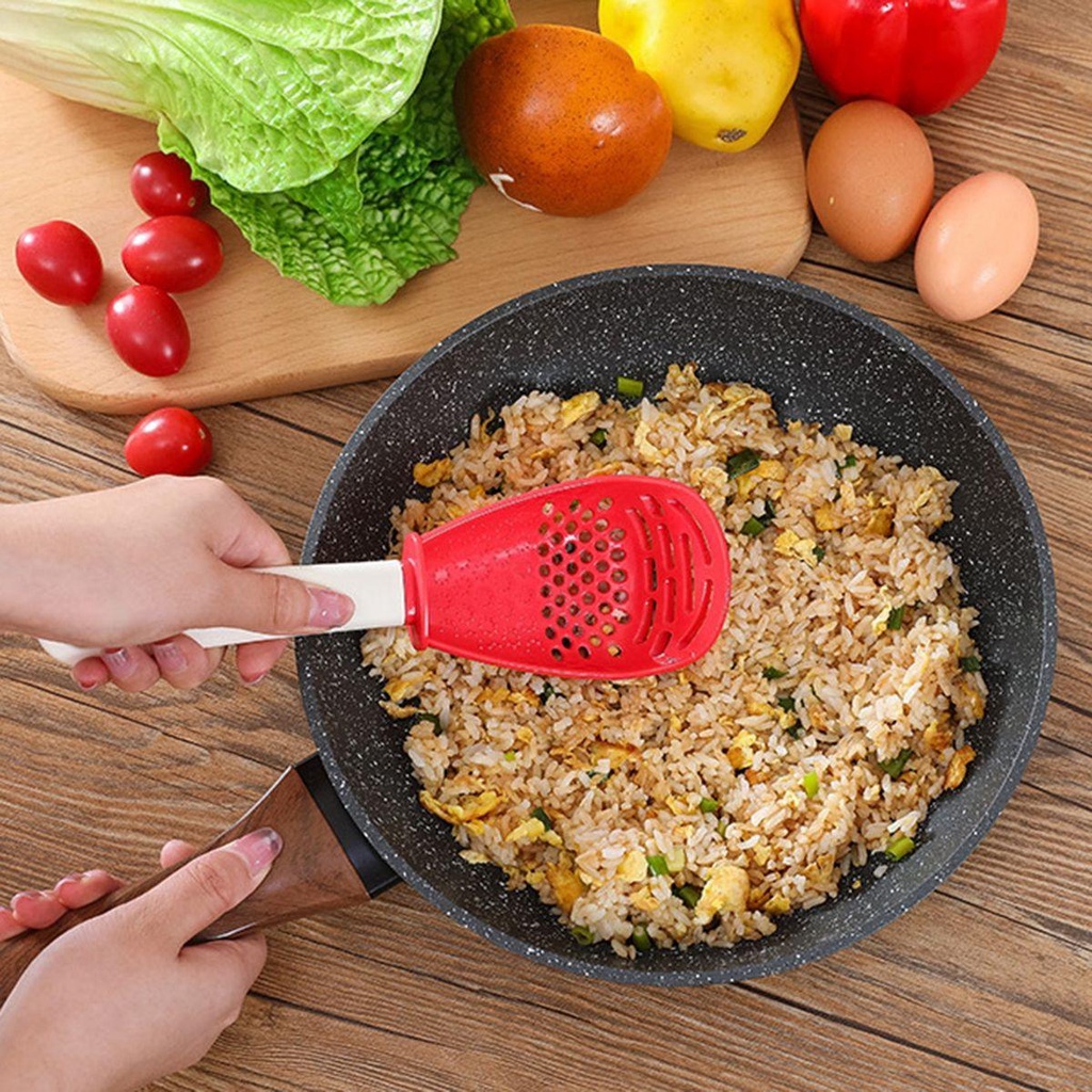 [Elegan] Sendok Masak Menekan Penggiling Tahan Panas Hanging Squeezer Chopper Colander