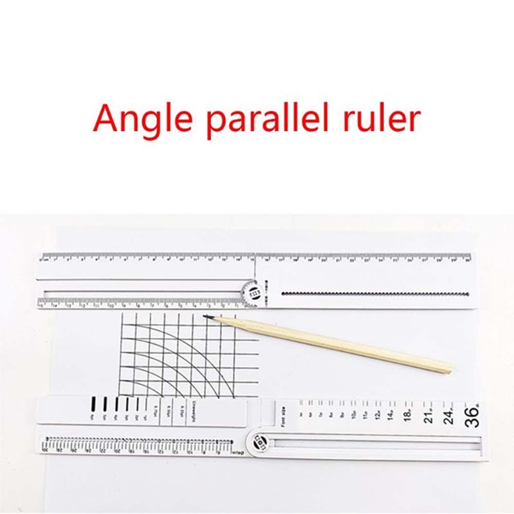 LANFY Transparent Protractor Plastic Drawing Tool Rectangle Ruler 30cm Simple Style Angle Stationery Supplies Student Compass parallel Ruler/Multicolor