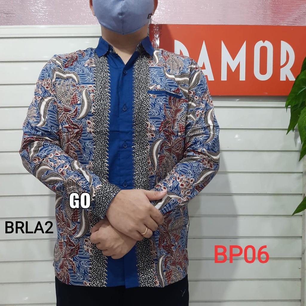 gof BRLA DAMOR (CRESSIDA) BATIK Cowok Pakaian Pria Kemeja Batik Reguler Lengan Panjang