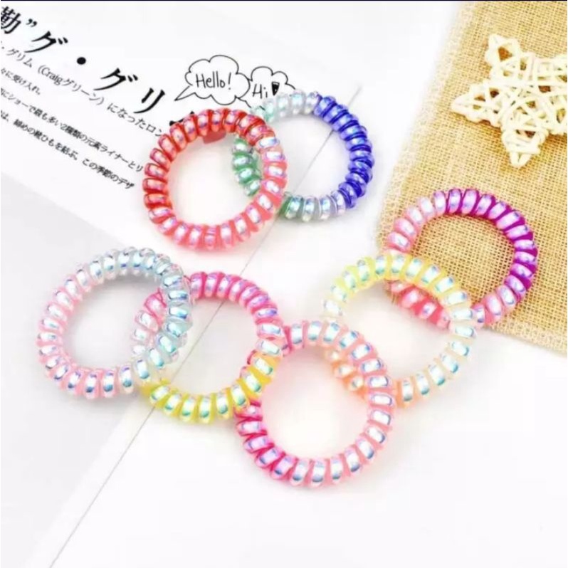 [ COD ] Ikat Rambut Spiral Fashion Korea / Kunciran Rambut Kabel / Tali Rambut Elastis-Spiral TIE DIE