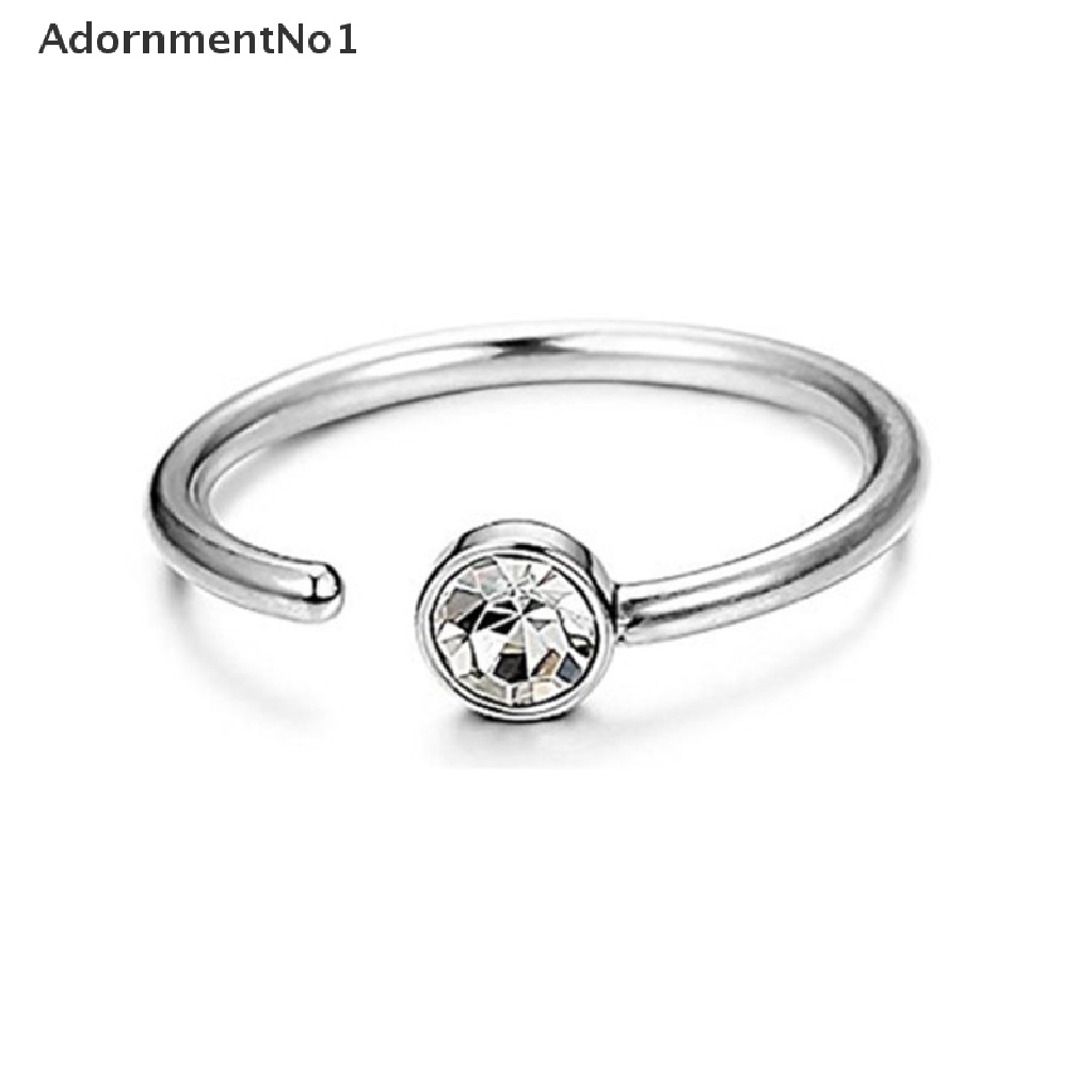 (AdornmentNo1) 1pc Cincin Tindik Hidung Palsu Model Clipon Bahan Stainless Steel Untuk Wanita