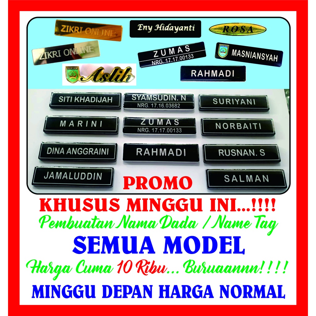 

Nama Dada / Name Tag grafier / grafir Akrilik hitam dof MURAH PROMO hari ini