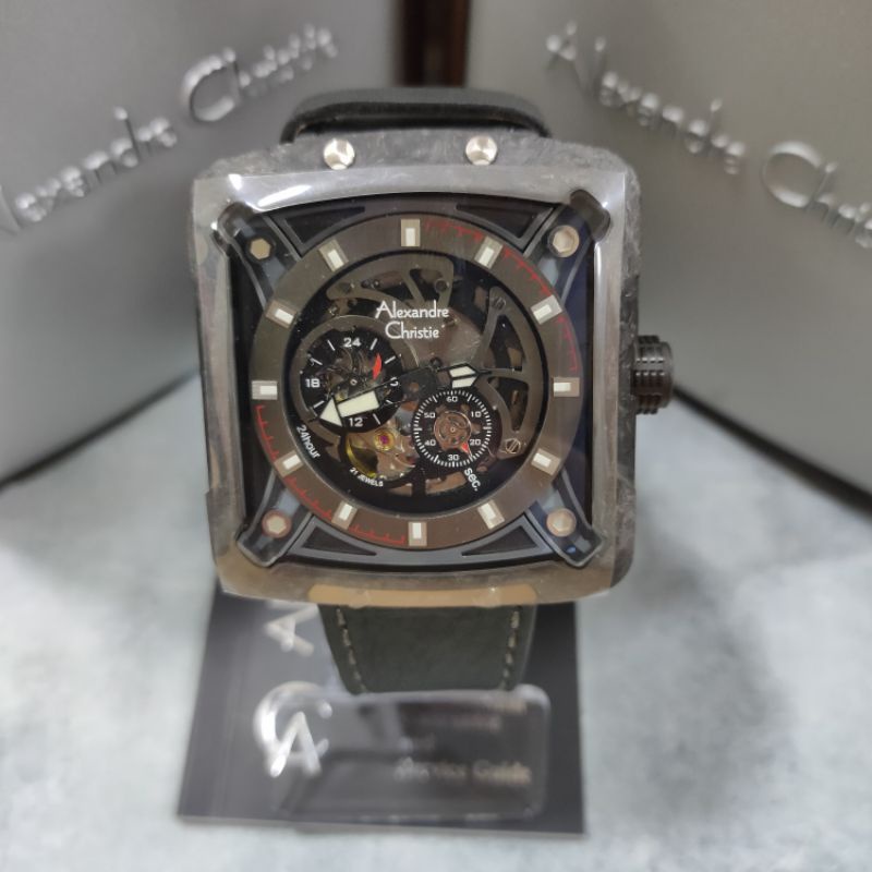 Jam Alexandre Christie AC 3030 MA LIP LIMITED Pria Kulit Hitam Segi