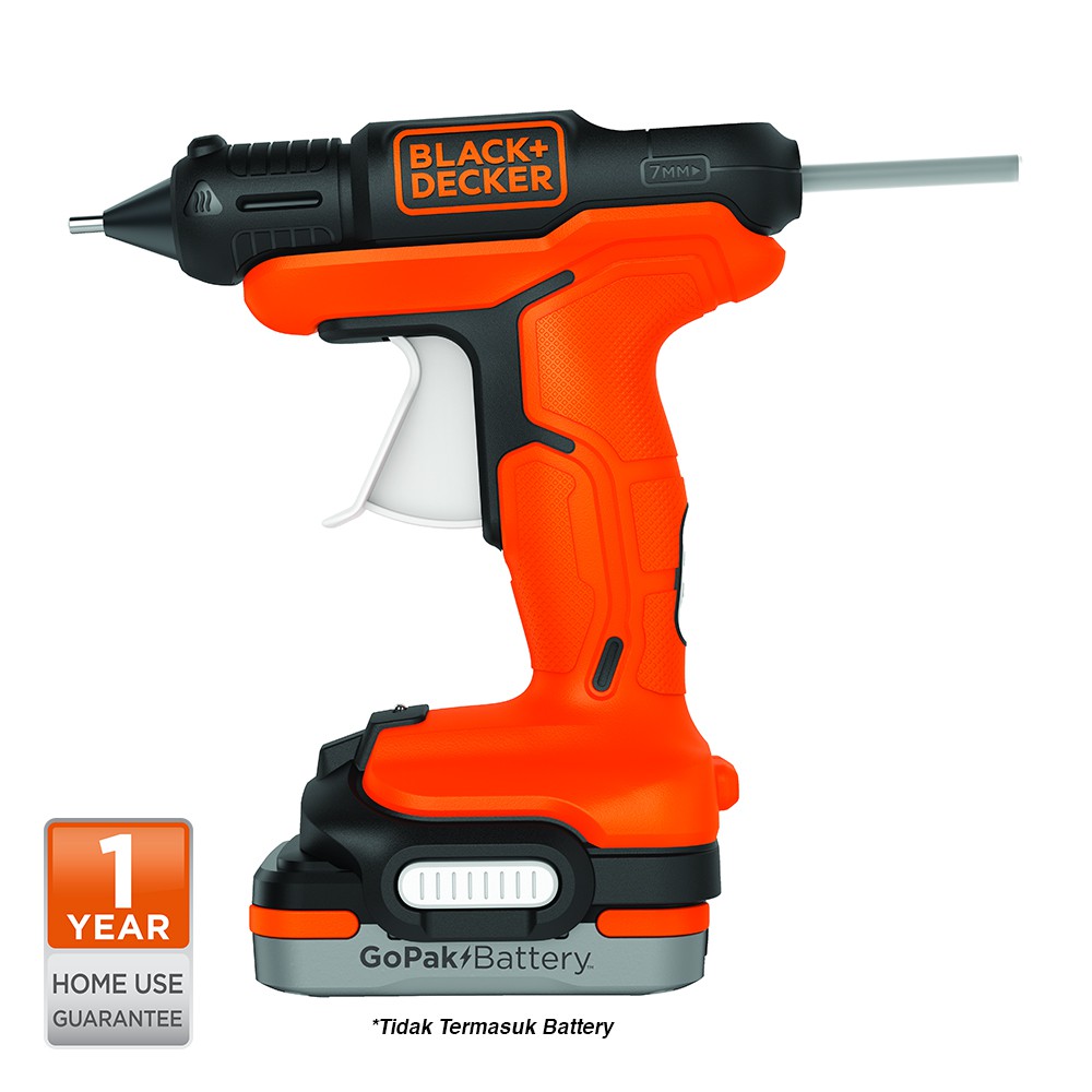 Black + Decker GoPak Glue Gun Lem Tembak Cordless 12V