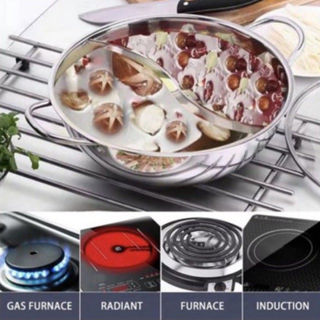 PANCI SHABU SHABU 2in1 STAINLESS STEEL MULTIFUNGSI — ALAT SHABU SHABU DI RUMAH