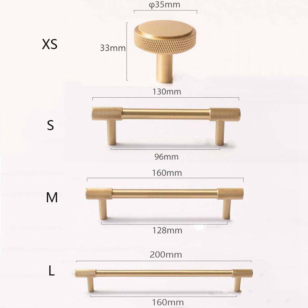 NICKOLAS1 Doorknob Retro Kuningan Murni Knurled Hardware Furniture Gagang Pintu Lemari Solid