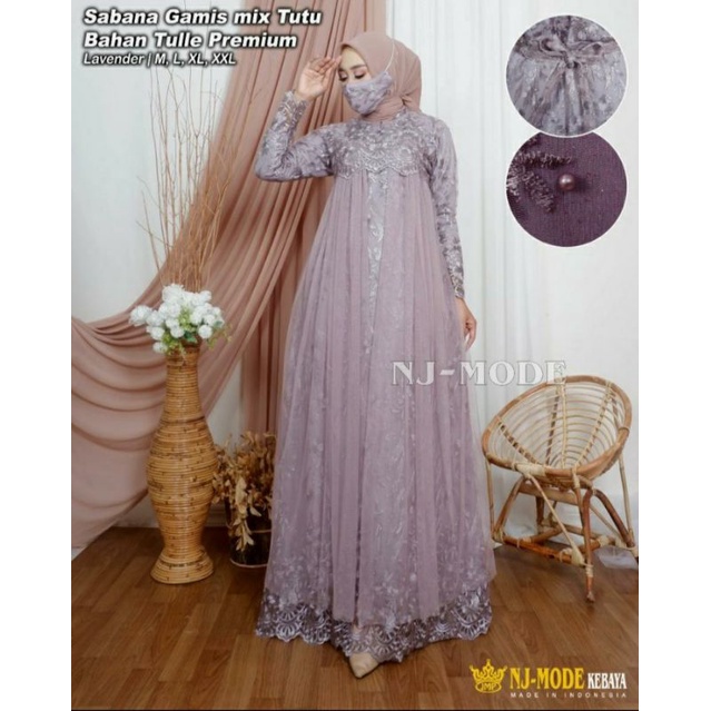 GAMIS BRUKAT TILLE LAYLA MODEL TERBARU/MOTIF TERBARU GAMIS KODANGAN/PESTA DRESS KONDANGAN-1