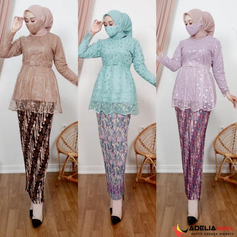 (COD)&gt; KEBAYA TULLE MARSYA OUTIFT WISUDA CANTIK / BAJU KEBAYA PESTA MODERN /KEBAYA TULLE BORDIR