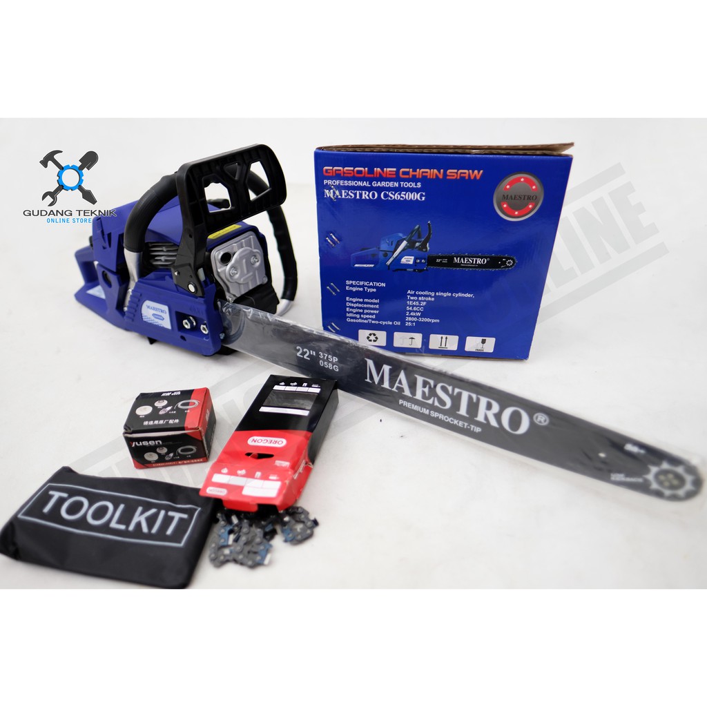 Mesin Gergaji Kayu Chainsaw Maestro Chain Saw CS6500G 22 Inch / Chain Saw CS 6500G 22&quot; MAESTRO