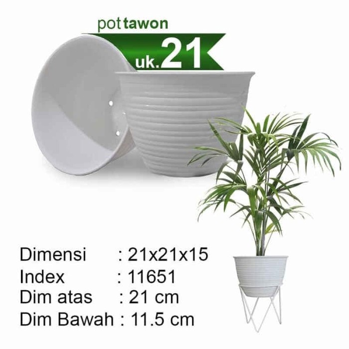 Pot tanaman Tawon Putih Ukuran 21cm