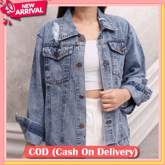 Jaket Jins Jeans Rein Jacket Wanita Cewek Import Premium Ld. Pjg Sisil Jaket Levis Putih Crop Cewe A
