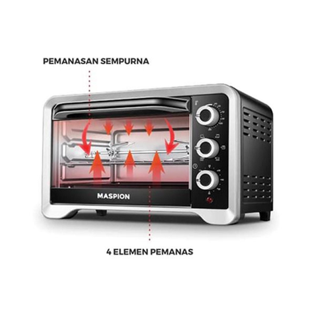 MASPION MOT 2001 BS / OVEN TOASTER 20 LT 700 WATT / 465X270X285 MM / MOT2001BS