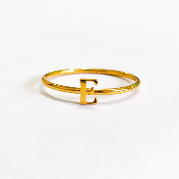 Promo Cincin Ayu huruf E emas asli Elegan