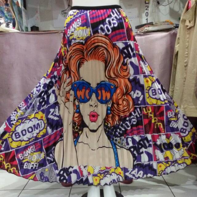 Rok Import Plisket Motif