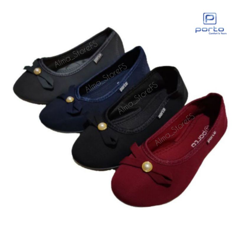 Sepatu Flat Shoes Motif Pita / Anak-Dewasa / Porto