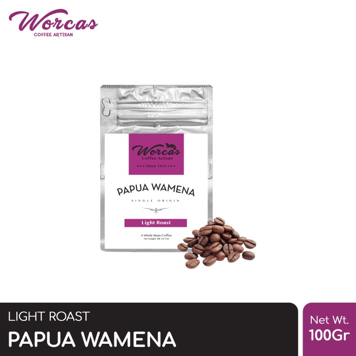 

kopi-biji- kopi arabica papua wamena 100 gram light roast (biji/bubuk) - kopi biji -biji-kopi.