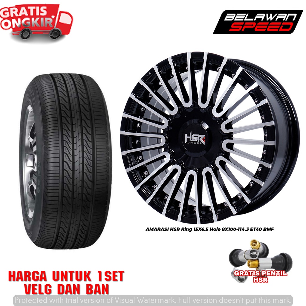 PAKET VELG MURAH+BAN MOBIL TOYOTA VIOS YARIS AVANZA MOBILIO KIA RIO R15 HSR AMARASI RING 15-VELEK MO