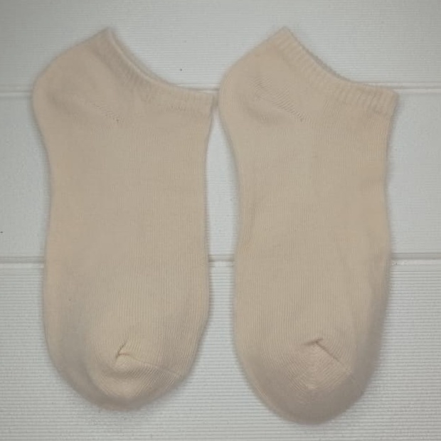 ❤️GTB❤️ Kaos Kaki Pendek Semata Kaki Ankle Cute Short Socks Kaos Kaki Polos-POLOS KRIM