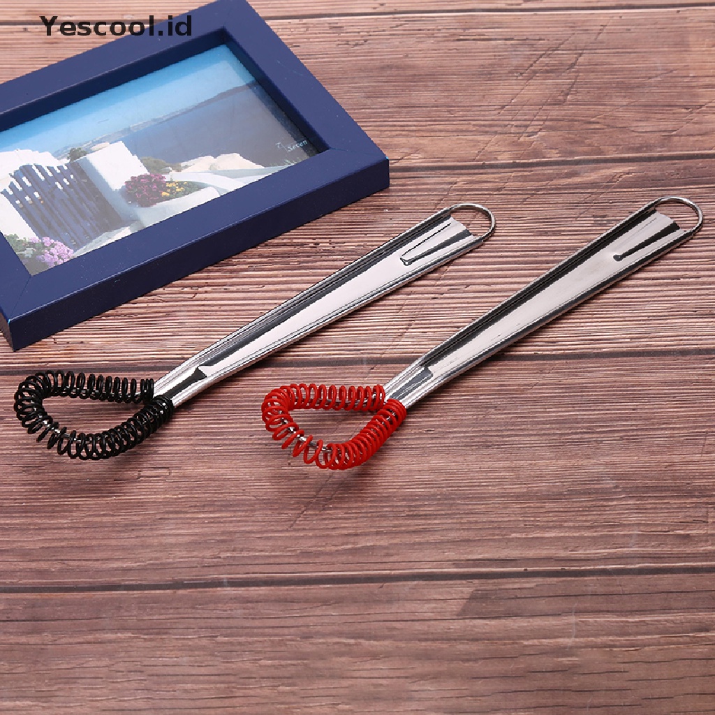 【Yescool】 Mini Egg Whisk Stainless Steel Beater Handheld Milk Frother Foamer Coffee Mixer .