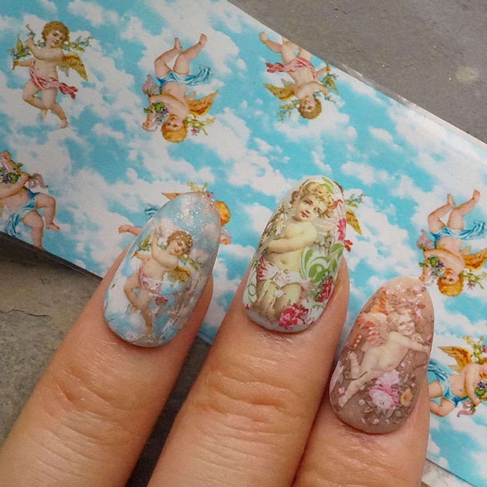 AUGUSTINA Agustina Angel Stiker Transfer Kuku Vintage Decal Cupid Eros DIY Nail Art Desgin