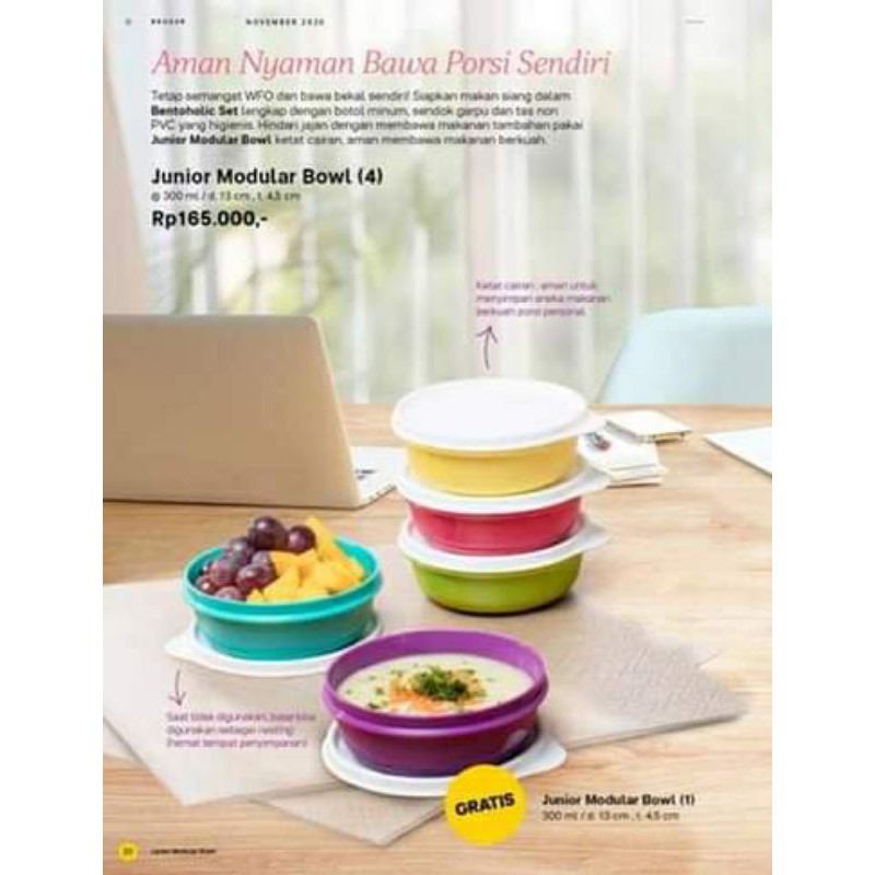 Tupperware Junior Modular Bowl (4Pcs Free 1Pcs)